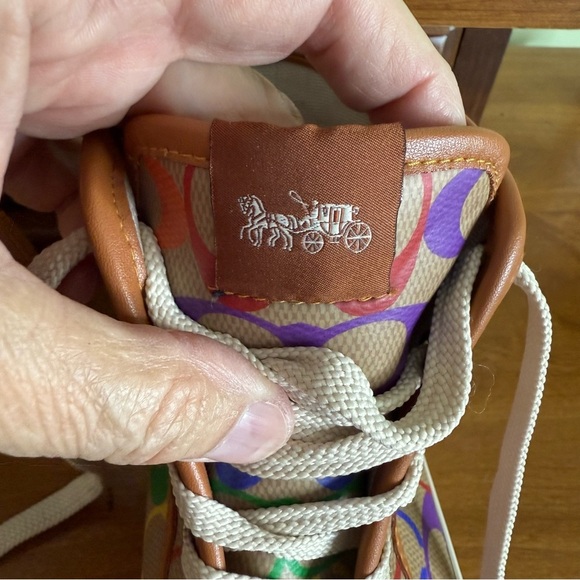 NEW Coach Citysole High Top Platform Sneaker Rainbow Signature size  7.5 y2k - Picture 8 of 10